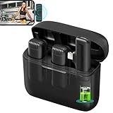 【Estuche de carga duradero portátil】El micrófono con el estuche de almacenamiento completamente cargado puede cargar completamente los micrófonos hasta 5 veces. El micrófono y el receptor pueden funcionar entre 6 y 7 horas por carga. fácil de almacenar, liviano y portátil Mantenga su micrófono USB C cargado y listo en todo momento.