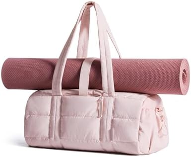 BAGSMART Reiki Gym Bag for Women, Puffy Quilted 15L Yoga Mat Bag ...