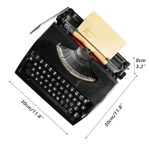 Macchina da Scrivere Manuale Vintage, Macchina di Scrittura Classica Retro Nera con Nastro Inchiostro per l'arredamento dell'ufficio Domestico, Accessorio da scrivania Portatile per progetti creativi
