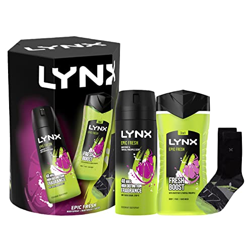 Unbranded LYNX Epic Fresh Duo & Socks Gift Set bodywash & bodyspray perfect for his daily routine 2 piece