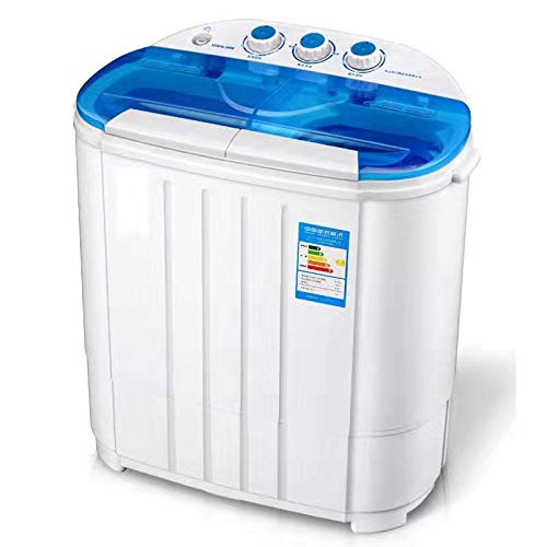 Intexca US Portable Twin Tub Mini Washing Machine w/Spin and Dryer Function, Compact Design for College Dorms, Apartment, RVâ€™s. Mini laundry Barrel Washer for Baby Clothes, Underwear, Delicates -Blue