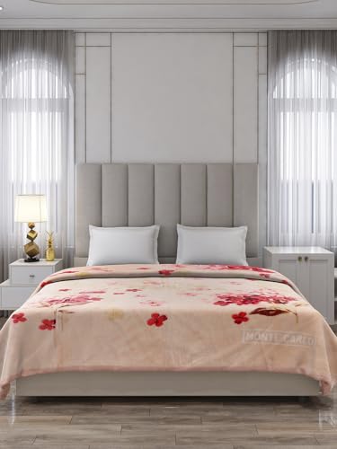 Image of Monte Carlo Double Bed Heavy Winter Blanket (160 X 220) Roman Plus 1 Ply Super Soft 550 GSM | 3 KG, (240x220 CM), Beige