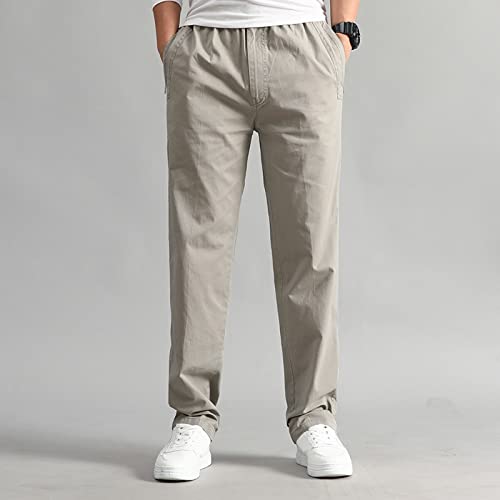 Mens Fashion Casual Loose Cotton Plus Size Pocket Lace Up Frenulum Pants Overall Work Slim2