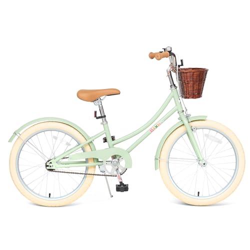 Image of Princess Style Girls Bike with Basket for 2-13 Years Old Kids and Toddlers, 12 14 16 18 Inch Bicycle for Children with Training Wheels and Streamers, 20 Inch with Kickstand, Multiple Colors