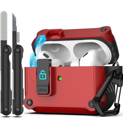 Estuche AirPods Pro 2 a prueba de golpes con mosquetón para deporte y senderismo activo