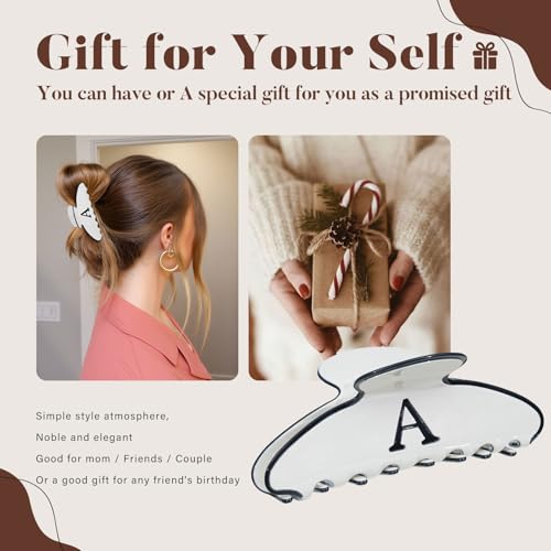 HAIMEIKANG Initial Claw Clip for Women, Personalized Letter Hair Clip — view 6