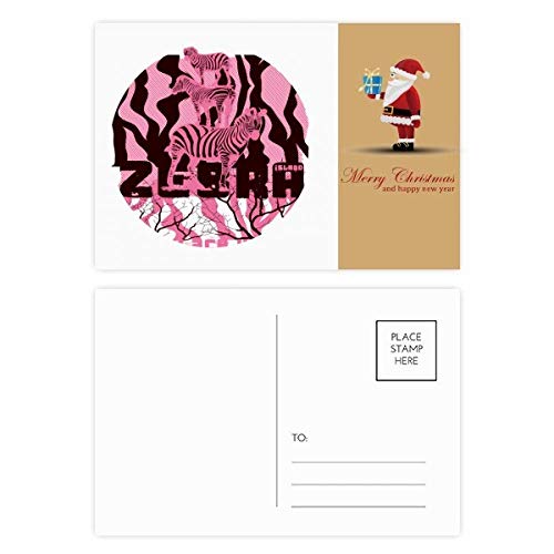Cartes postales rondes au motif Pinto Branches et père Noël, une papeterie festive raffinée
