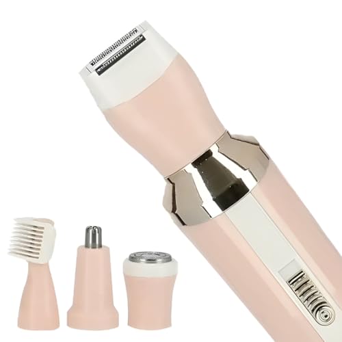 Image of Concepta Hair Removal Machine 4 in 1 | Facial Shaver, Eyebrow Trimmer, Bikini Trimmer & Body Shaver | Hair Removal Machine for Women | Travel-Friendly Grooming Kit (Pink)