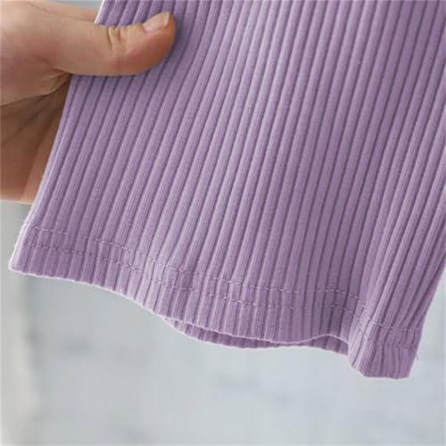 Kids Girls Knit 2 Piece Set Short Sleeve Button Down Shirt + Drawstring Pants Toddler Cotton 𝐋oungewear Ribbed Knit Set3