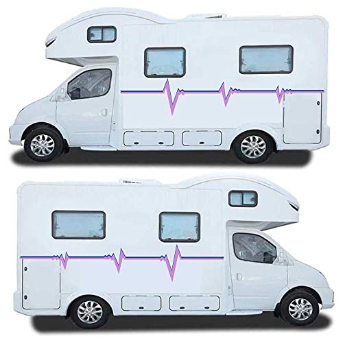 Caravan, Camper, Van or Car Vinyl Decal Stickers for Car Exterior Vehicle Side Stripes (Pulse Strip, Medium)