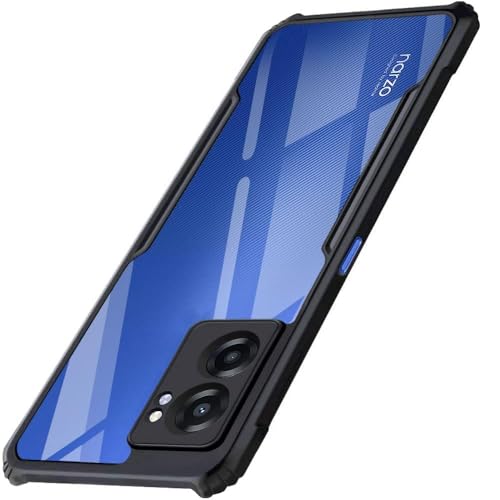 Image of WOW IMAGINE Shock Proof Clear Protective Back Case for Realme Narzo 50 5G | Oppo K10 5G - AirEDGE Technology | 360 Degree Camera Protection | Transparent Hybrid Back Case Mobile Cover - Black