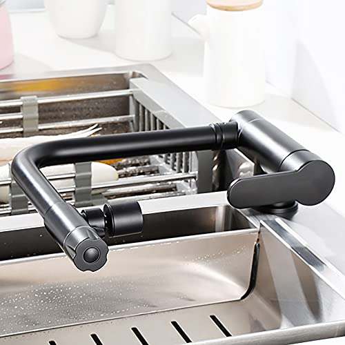 SJQKA-3 Way Kitchen Taps, for Window Folding Sink Mixer Tap Drinking Purifier Water Tap Brass 360 Degree Swivel Spout (Black) - Image 3
