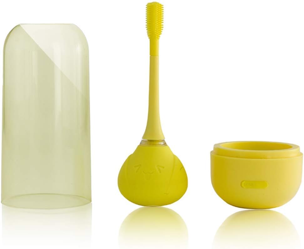 《Clearance sale》Lanbeibei Kids Wireless Rechargeable Electric Toothbrush,Sonic Toothbrush, Cute Onion-Shaped, Waterproof 360°Brush Head and Timing Function, Suitable for Children(Yellow)