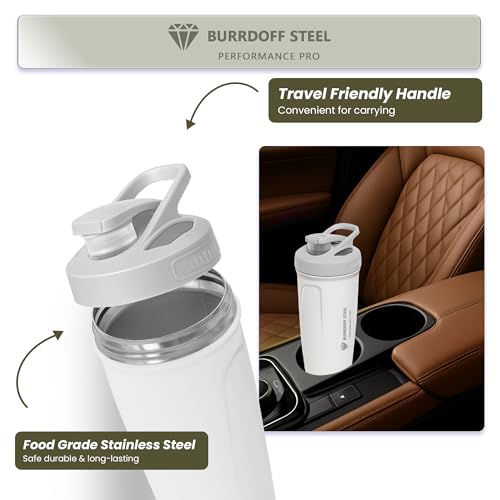 Image of Steel Performance Pro Protein Shaker Bottle (PUSH LOCK BUTTON), Gym Shaker Steel Shaker Bottle Gym Shaker Bottle shaker bottles for protein shake gym protein shaker (Sky Blue)
