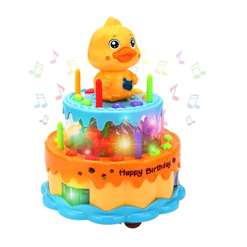 Image of FunBlast Musical Cake Toy - Happy Birthday Singing Cake Toy for Kids, Rotating Cake with Light & Sound, Pretend Play Toy for 3+ Year Old Kids, Boys & Girls