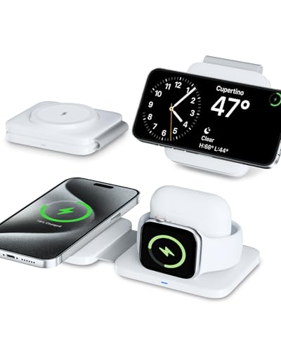 Chargeur Induction Apple pour Les séries iPhone 16/15/14/13/12, Station de Charge pour Apple Watch 10/9/8/ultra/7/6/5/4/3/2/se, Chargeur iphone sans Fil pour airpods 1/2/3/4/Pro/Pro2