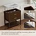 DELUXE LIVING 30 Inch Bathroom Vanity with Sink, Farmhouse Storage Cabinet with Drawers & Open Storage Shelf, Easy Assembly, Adjustable Feet, Walnut