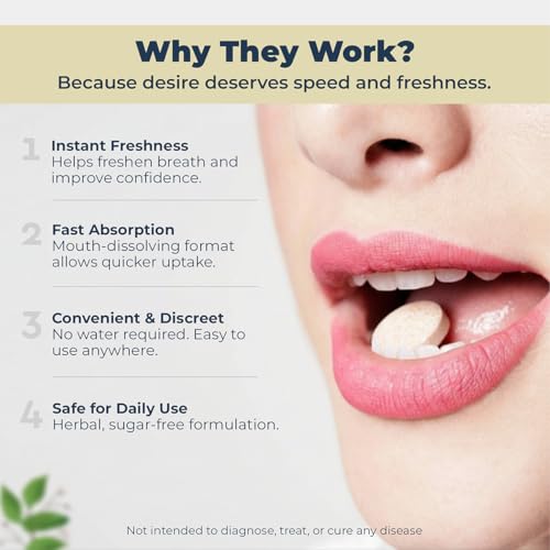 Image of Cureveda Mood Mints for Him & Her | Herbal Mint Tablets for Mood Balance, Energy & Daily Wellness | Horny Goat Weed & Maca | Minty Fresh | Fast-Dissolving Tablets | 30 Mints