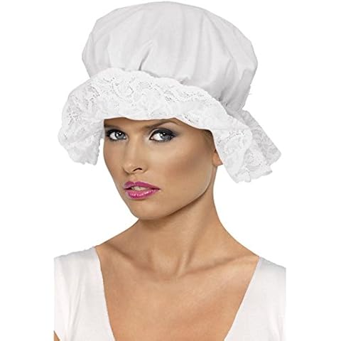 Adult Ladies Victorian Maid Servant Frill White Mop Cap Hat Fancy Dress Accessory Cover
