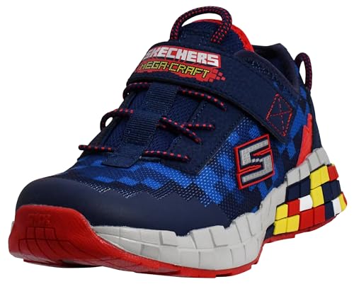 Skechers boys Mega-craft Sneaker, Navy/Red, 12 Little Kid US
