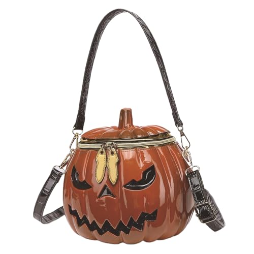 Halloween Purse, Funny Weird Pumpkin Purse, Handheld/Shoulder/Crossbody Pumpkin Bag, Zipper Halloween Crossbody Bag for Women Halloween Purses and Handbags Pumpkin Bag Pumpkin Purse3