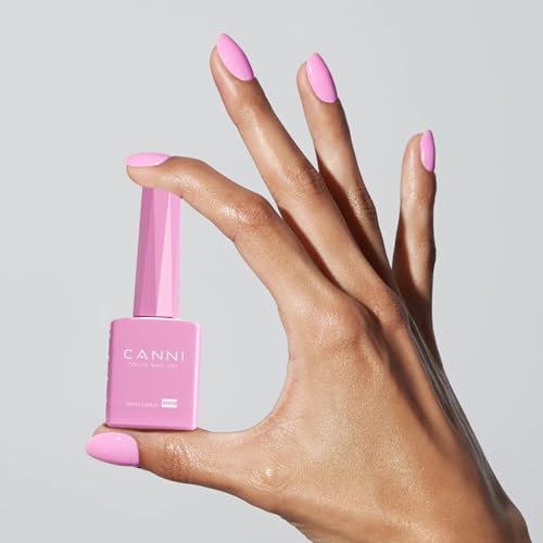 Image of CANNI Pink Gel Nail Polish, 1Pcs Baby Pink Gel Polish Nude Color High Gloss Soak Off U V Nail Manicure Salon DIY