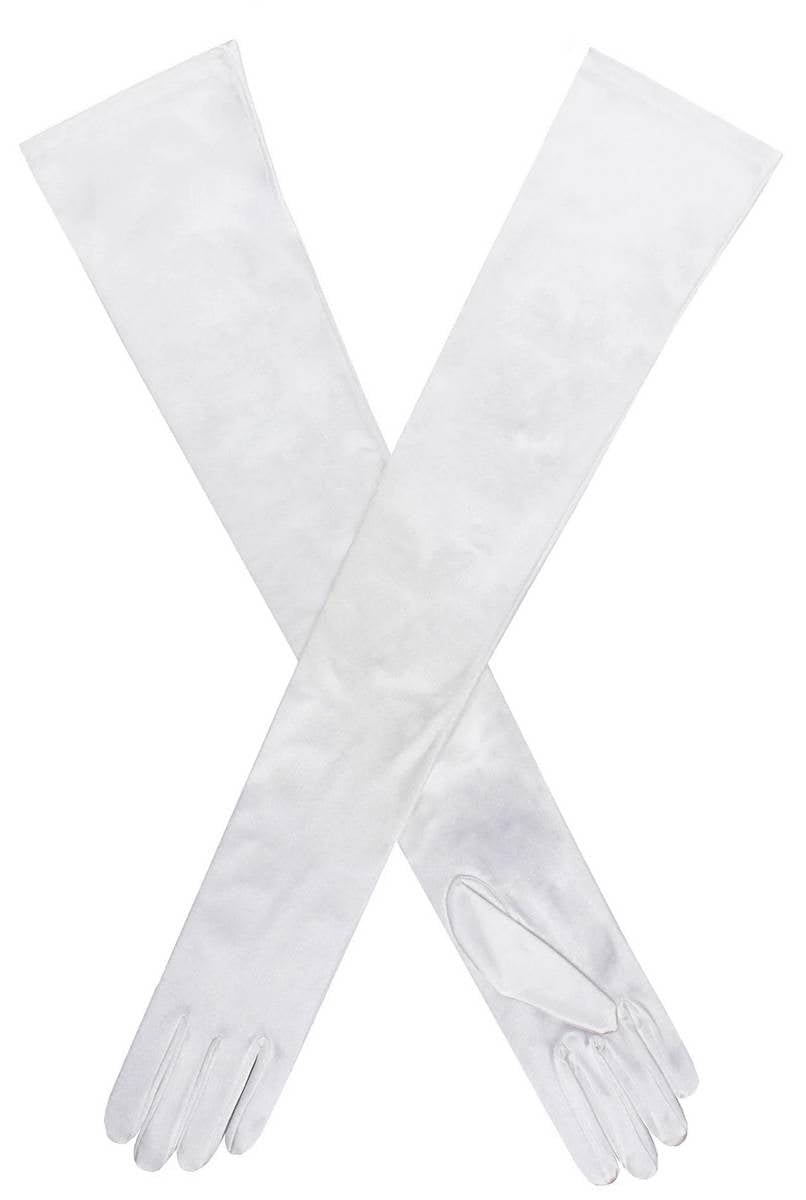 Dents Womens Charlotte Long Opera Satin Gloves - Ivory