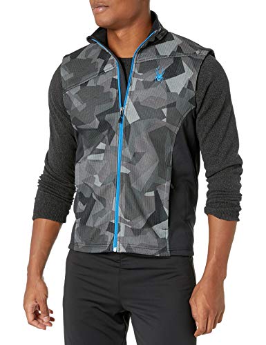 Spyder Men's Constant Novelty Stryke Vest, Black Camo Print/Black, Medium