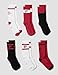 Nike Unisex Kids Everyday Cushioned Crew Socks (6 Pairs), White/Black/University Red, Medium
