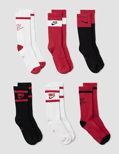 Image of Nike Unisex Kids' Everyday Cushioned Crew Socks (6-Pack) | Boys and Girls