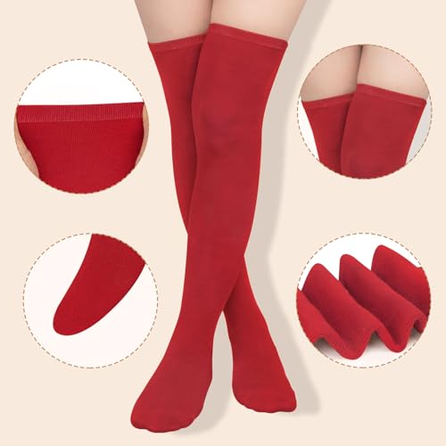 Image of Chalier Womens Thigh High Socks, Thigh Socks Stockings for Women | Soft Mild Blended, Slim Light Fabric, Elastic Cuff, Long Tube, Hug Leg Curves, Four Season Outfits, Casual Daily Footwear