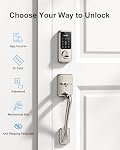 Hornbill Smart Keypad Door Lock Set, Keyless Entry Front Door with Handle, Smart Deadbolt Lock Set, Bluetooth Digital Touchscreen with APP/IC Card/Auto&One-Touch Lock, Satin Nickel