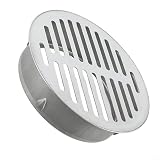 Griglia di scarico rotonda in acciaio inox per grondaia e scarico a pavimento, design cavo, previene l'intasamento, ideale per giardino, terrazza e esterni (diametro 110 mm)