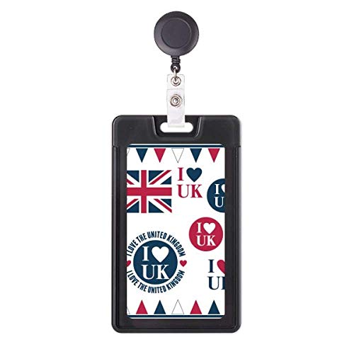 Porte-badge rétractable cœur souvenir britannique Union Jack idée cadeau collègue