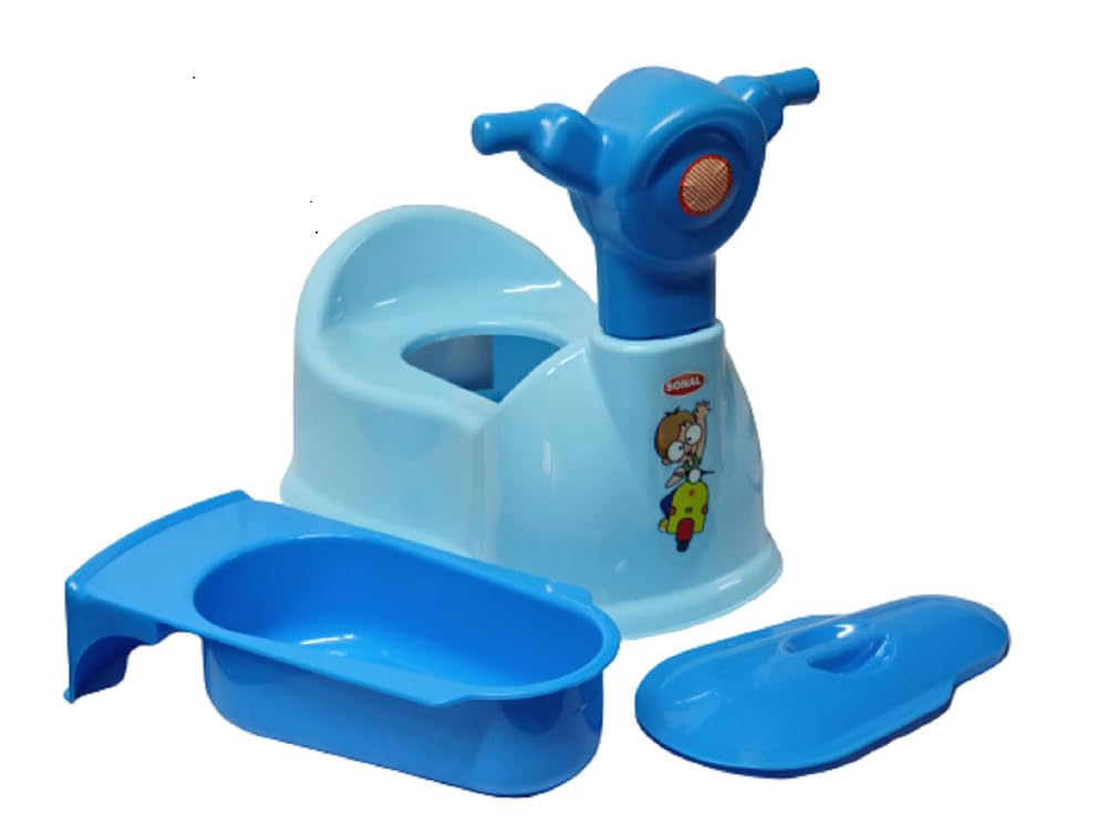 Sonal - Baby Scooty - Baby Toilet Trainer Potty Seat with Removable Tray, Lid Cover - For 6 to 24 Months Baby (Blue)-image-18