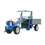 RikuHanaKo 1:16合金ウォーキングトラクターモデル 可動ステアリング&ダンプ式荷台 本格エンジニアリングカーおもちゃ 子供用収蔵ディスプレイ 4〜6歳対象 赤・青選択可 型番691014