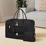 LUOCIP Large Women Travel Duffle Bag, Carry on Bag with Wet Toiletry Pocket for Overnight, Weekend, Yoga, Gym, Business Trips, Sport and Hospital, Black - Image 2