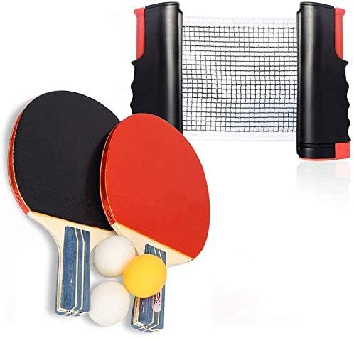 2 Pack Table Tennis Set with 3 balls -1 Pack Retractable Table Tennis Net, Indoor or Outdoor Games,Table Tennis Net for Adults and Children, Suitable for Dining Tables, Desks, Coffee Tables, etc.