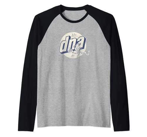 T-shirt Jurassic World Mr. DNA de style baseball bicolore pour les amateurs d'histoires de dinosaures