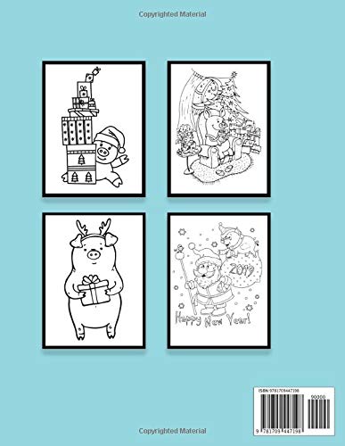 Christmas Pigs: A Pig Coloring Book For kids With Funny, Beautiful Christmas Design to draw image 2