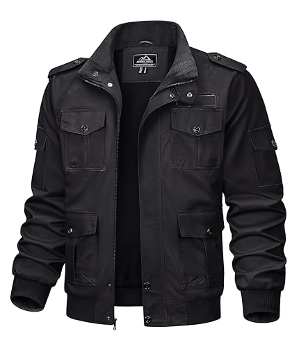 TACVASEN Males’s Jackets Navy Jackets Cargo ...
