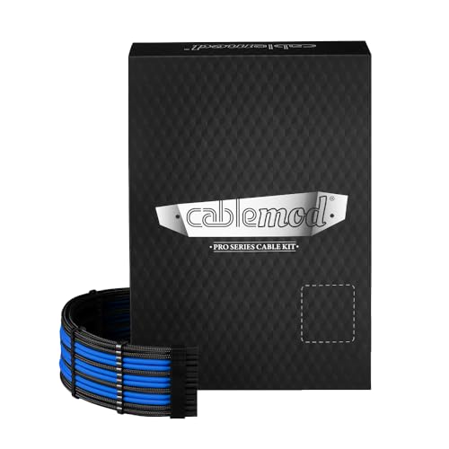 CableMod E-Series Pro ModMesh Sleeved 12V-2x6 12VHPWR Dual StealthSense Cable Kit for EVGA G/G+ / P/P+ / T (Black + Blue)