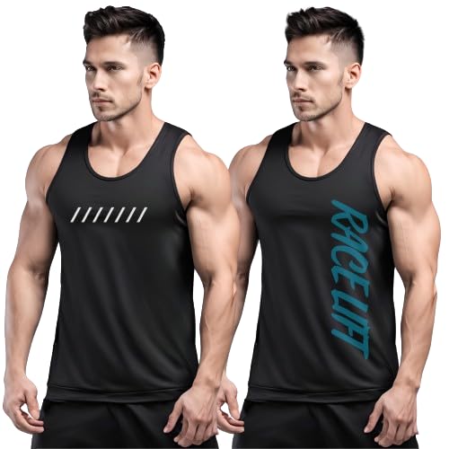 Colours RGB Men's Active Wear Sleeveless Tank top, Gym Vest, Leisure wear NCUT Combo Pack of 2-image-22
