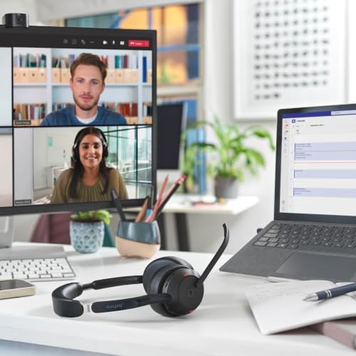 Jabra Evolve2 55 Stereo Wireless Headset - Features AirComfort Technology, Noise-Cancelling Mics & Active Noise Cancellation - MS Teams Certified, Works with Other Platforms - Black - image 2