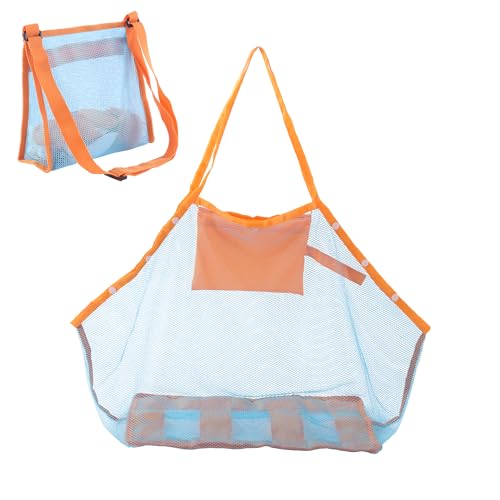 LEAFOREST Mesh Beach Toys Bag Lightweight Foldable Tote Sand Net Bag and Seashell Bag (2 pack)