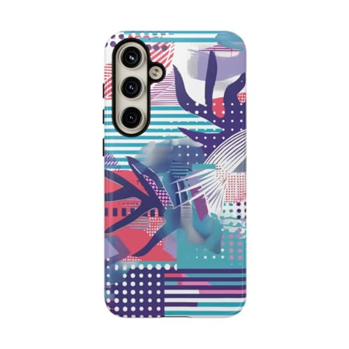 Coque Samsung S24 Plus rigide brillante - Motif géométrique abstrait violet