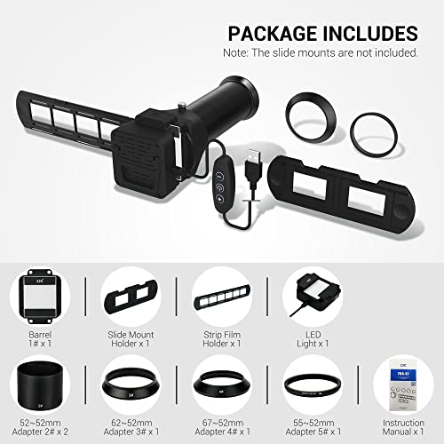 Image of JJC Film Digitizing Adapter Set with LED Light Replaces Nikon ES-2 | 35mm Negative Film & Slide to Digital Photos Images for Canon Sony Nikon Lens
