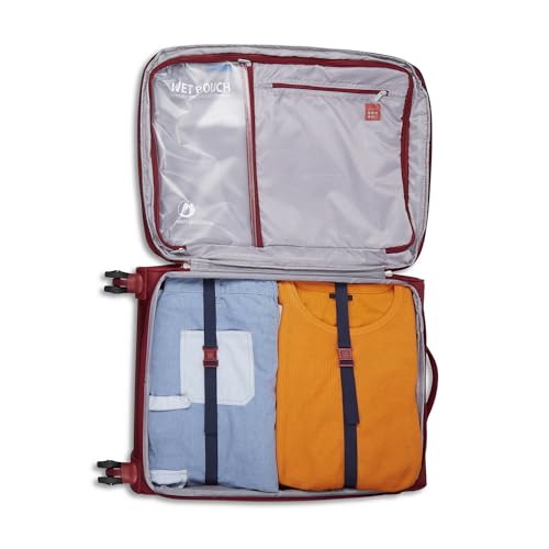 Image of Skybags Polyester Hybrid Double Spinner Suitcase Airway PRO 8W EXP STR 59+71+81 RED, Small,Large,Large, 81 Cm