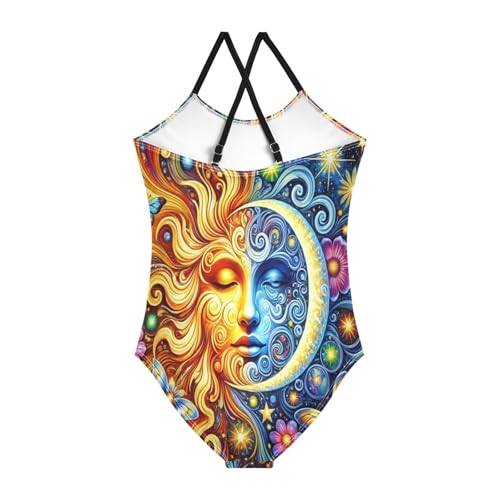 Sun Moon Butterflies Girls Bathing Suit Swimsuit Summer Beach Swimwear One Piece Swimsuits2