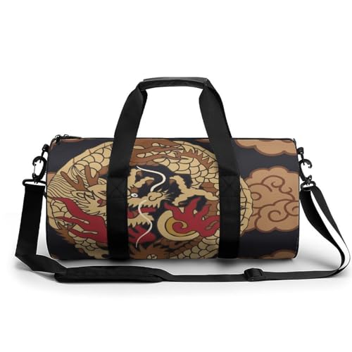 Sac de voyage dragon brun duffel bag idéal pour camping randonnée et escapades nature